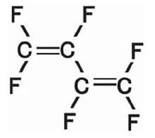 PFC代替ガス、直鎖型C4F6の構造図